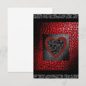 Imitate Ruby Leather Valintine Lace Einladung (Vorne/Hinten)