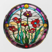 Imitate Runder Blumengarten aus Hartglas Fensteraufkleber (Blatt)