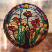 Imitate Runder Blumengarten aus Hartglas Fensteraufkleber (Blatt 2)