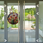 Imitate Runder Blumengarten aus Hartglas Fensteraufkleber