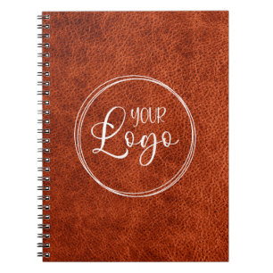 Imitate Rust Brown Leather Modern Business Logo Notizblock