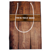 Imitate Rustikale Holzkarten Mittlere Geschenktüte (Vorderseite)