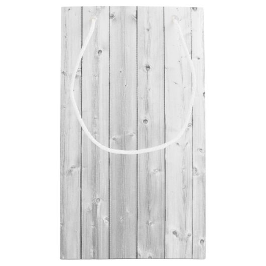Imitate Rustikale Weißholzplatten Kleine Geschenktüte (Rückseite)