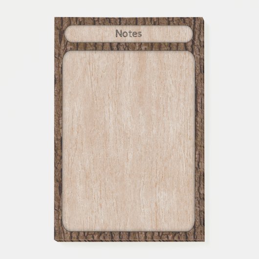 Imitate Rustikaler Baum Bark Texture Post-it Klebezettel (Vorderseite)