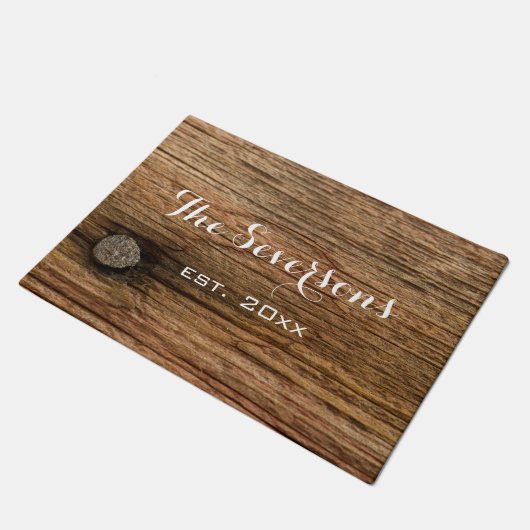 Imitate Rustikales Braunholz Fußmatte (Schrägansicht)