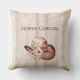 Imitate Rustikales Cream Wood Rosa Cowgirl Kissen