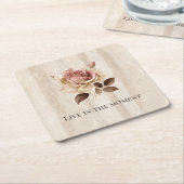 Imitate Rustikales Creme Rosa Rosenholz Rechteckiger Pappuntersetzer (angewinkelt)