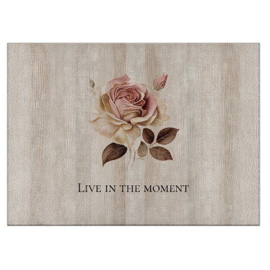 Imitate Rustikales Creme Rosa Rosenholz Schneidebrett (Vorderseite)