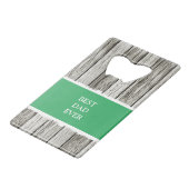 Imitate rustikales Holz 1 Foto Papa grau grün Geldbeutel Flaschenöffner (Vorderseite Schrägansicht)