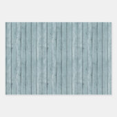 Imitate Rustikales Holz Braun Blau Geschenkpapier Set (Vorderseite 3)