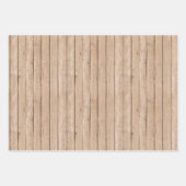 Imitate Rustikales Holz Braun Blau Geschenkpapier Set (Vorderseite 2)