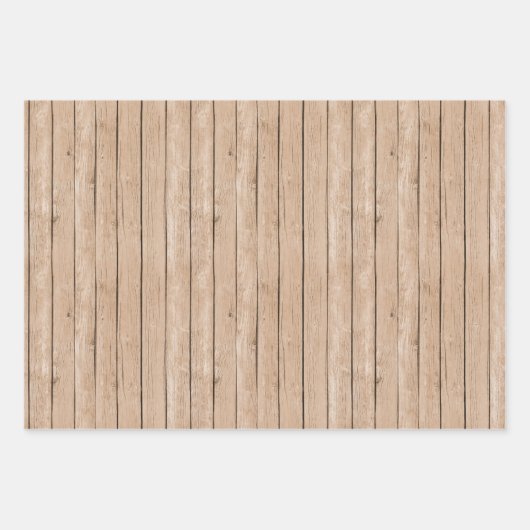 Imitate Rustikales Holz Braun Blau Geschenkpapier Set (Vorderseite 2)