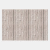 Imitate Rustikales Holz Braun Blau Geschenkpapier Set (Vorderseite)