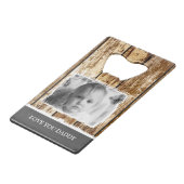 Imitate rustikales, verwittertes Holz 1 Foto Papa Geldbeutel Flaschenöffner (Rückseite Schrägansicht)