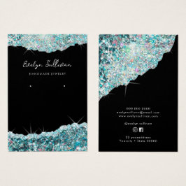 Imitate Schmuckkarte für aquamarinen Glitzer