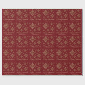 Imitate Schneeflocken auf Rot (nicht echter Boden) Geschenkpapier (Flach)