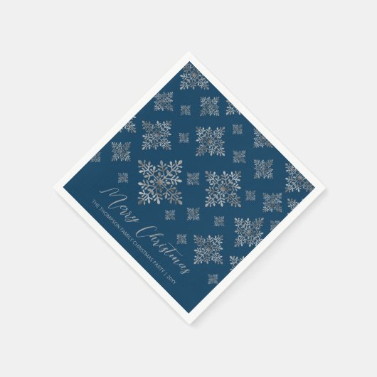 Imitate Schneeflocken auf Rot (nicht echter Boden) Serviette (Ecke)