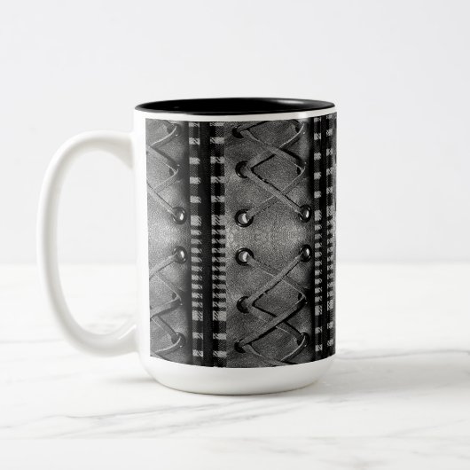 Imitate Schnürleder Textur Kaffee Tasse (Links)