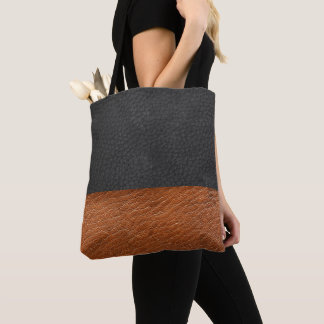 Imitate Schwarz/Golden Brown Leder - Totbeutel Tasche