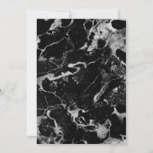 Imitate Schwarz und Silbermarmor Moderne Hochzeit Einladung (Rückseite)