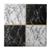 Imitate Schwarz-weiß Karo Keramik Marmorplatte Fliese (Vorderseite)