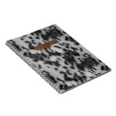 Imitate Schwarz-Weiß-Leder Tierausdruck Notizblock (Rechte Seite)