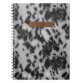 Imitate Schwarz-Weiß-Leder Tierausdruck Notizblock (Vorderseite)