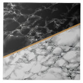 Imitate Schwarz-weiße Keramik aus Marmor Fliese (Vorderseite)