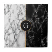 Imitate Schwarz-weiße Marmorfliese mit benutzerdef Fliese (Vorderseite)