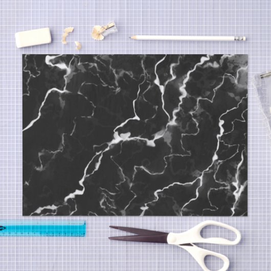 Imitate Schwarze Marmortextur Aussehen Seidenpapier (Handwerk)