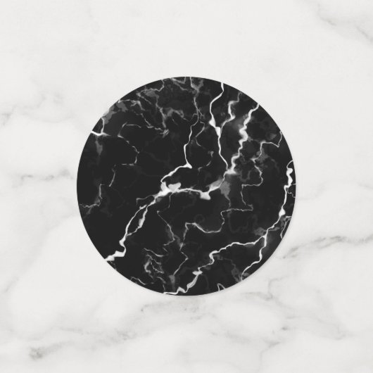 Imitate Schwarze Marmortextur Look Sweet 16 Geburt Konfetti (Klein Vorderseite)