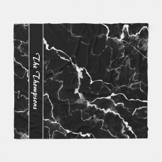 Imitate Schwarze Marmortextur mit benutzerdefinier Fleecedecke (Vorderseite (Horizontal))