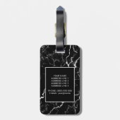 Imitate Schwarze Marmortextur mit benutzerdefinier Gepäckanhänger (Rückseite vertikal)