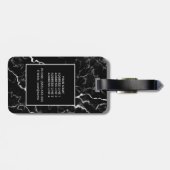 Imitate Schwarze Marmortextur mit benutzerdefinier Gepäckanhänger (Rückseite horizontal)