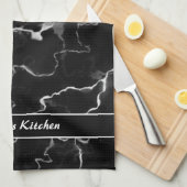 Imitate Schwarze Marmortextur mit benutzerdefinier Geschirrtuch (Viertel Falte)