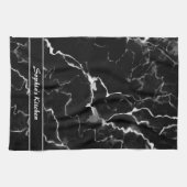Imitate Schwarze Marmortextur mit benutzerdefinier Geschirrtuch (Horizontal)