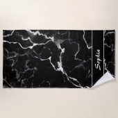 Imitate Schwarze Marmortextur mit benutzerdefinier Strandtuch (Vorderseite)