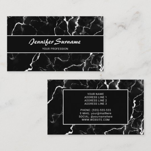 Imitate Schwarze Marmortextur mit benutzerdefinier Visitenkarte (Vorne/Hinten)