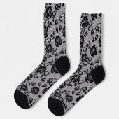 Imitate Schwarze Rose Lace Fishnet Socks Modernes Socken (Linkes Detail)