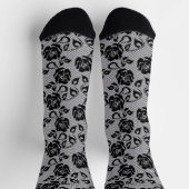 Imitate Schwarze Rose Lace Fishnet Socks Modernes Socken (Oben)