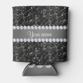 Imitate Schwarze Sequenzen und Diamanten Dosenkühler (Vorderseite)