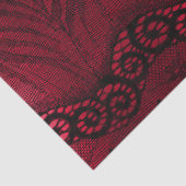 Imitate Schwarze Spitze auf Red Decoupage Seidenpapier (Detail)