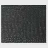 Imitate Schwarzer Alligator Krokodile Leder Druck Geschenkpapier (Flach)
