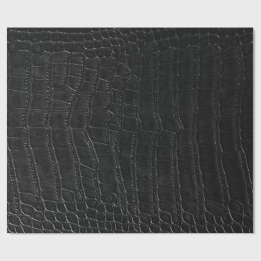 Imitate Schwarzer Alligator Krokodile Leder Druck Geschenkpapier (Flach)