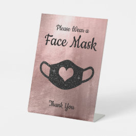 Imitate Schwarzer Glitzer Rose Gold Tragen Sie ein Sockelschild