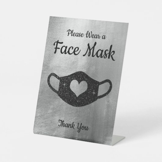 Imitate Schwarzer Glitzer Silberfolie Tragen Sie e Sockelschild (Vorderseite)