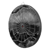 Imitate Schwarzer Marmor Agate Eleganter Silberner Dartscheibe (Vorderseite rechts)