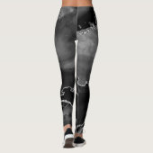 Imitate Schwarzer Marmor Agate Eleganter Silberner Leggings (Rückseite)