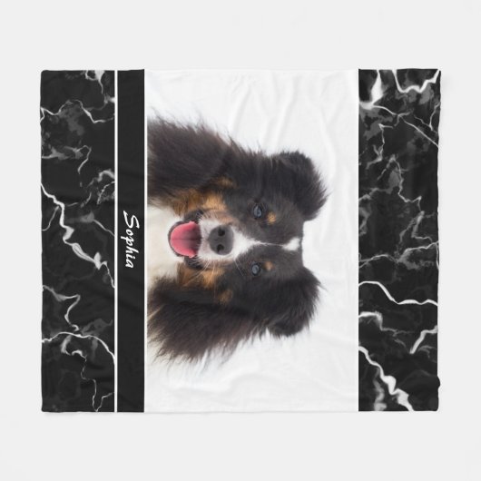 Imitate Schwarzer Marmor Aussehen benutzerdefinier Fleecedecke