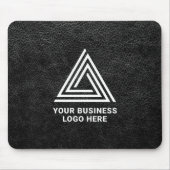 Imitate Schwarzes Leder Modernes Business-Logo Mousepad (Vorne)
